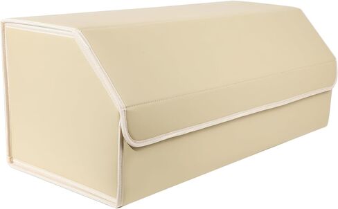 منظم صندوق السيارة مع غطاء منظم تخزين السيارة متعدد الأقسام ومنظم سيارة من الجلد المتين لسيارات الدفع الرباعي/الشاحنة/السيدان (أسود) in Kuwait