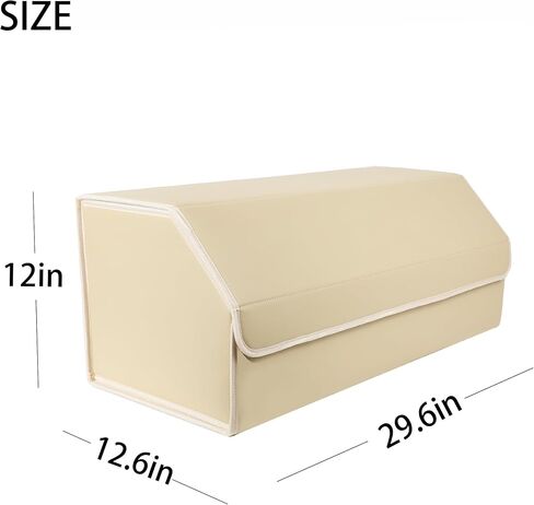 منظم صندوق السيارة مع غطاء منظم تخزين السيارة متعدد الأقسام ومنظم سيارة من الجلد المتين لسيارات الدفع الرباعي/الشاحنة/السيدان (أسود) in Kuwait