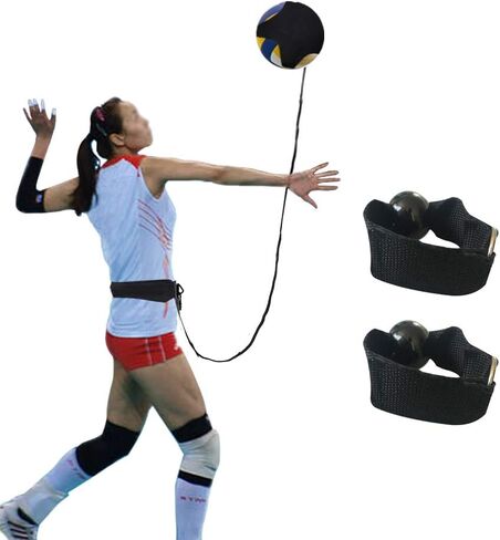 Volleyball Training Aid Kit,Uspacific Adjustable Shoulder Strap Polyester Volleyball Training Equipment with 2Pcs Volleyball Training Straps for Single Player Training in Saudi Arabia