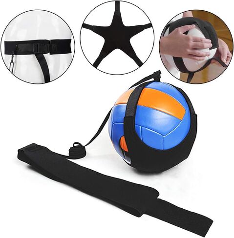 Volleyball Training Aid Kit,Uspacific Adjustable Shoulder Strap Polyester Volleyball Training Equipment with 2Pcs Volleyball Training Straps for Single Player Training in Saudi Arabia