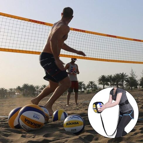Volleyball Training Aid Kit,Uspacific Adjustable Shoulder Strap Polyester Volleyball Training Equipment with 2Pcs Volleyball Training Straps for Single Player Training in Saudi Arabia
