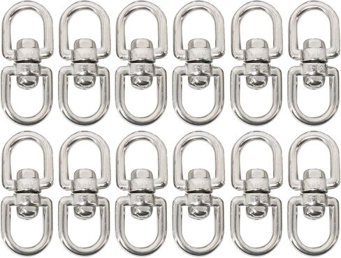 Amarine Made 12-Pack M4 مزدوج نهاية خطاف تعليق دوار 304 الفولاذ المقاوم للصدأ العين إلى العين قطب تكبل حلقة موصل in Saudi Arabia