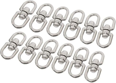Amarine Made 12-Pack M4 مزدوج نهاية خطاف تعليق دوار 304 الفولاذ المقاوم للصدأ العين إلى العين قطب تكبل حلقة موصل in Saudi Arabia