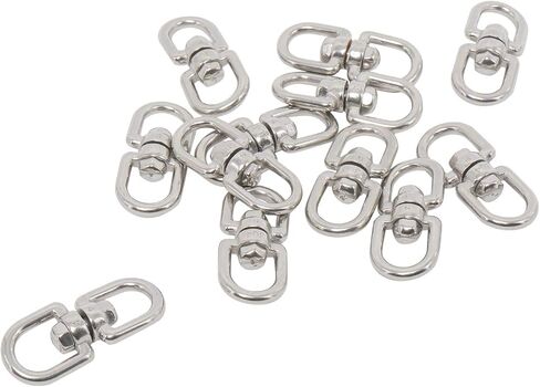 Amarine Made 12-Pack M4 مزدوج نهاية خطاف تعليق دوار 304 الفولاذ المقاوم للصدأ العين إلى العين قطب تكبل حلقة موصل in Saudi Arabia