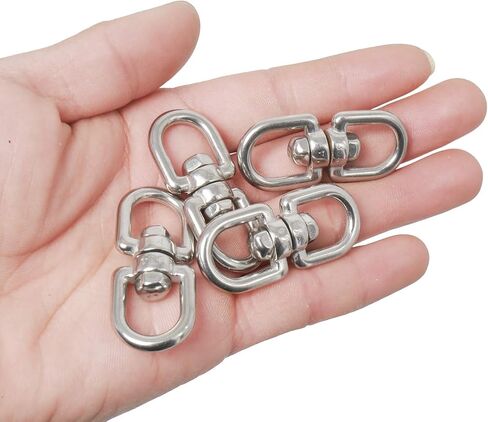 Amarine Made 12-Pack M4 مزدوج نهاية خطاف تعليق دوار 304 الفولاذ المقاوم للصدأ العين إلى العين قطب تكبل حلقة موصل in Saudi Arabia