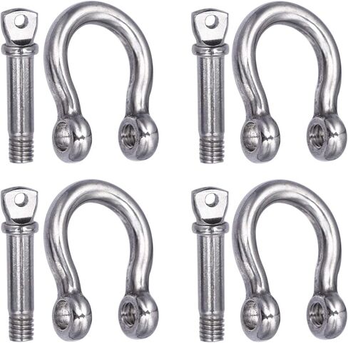 شيند إلي. 1/4 بوصة من الفولاذ المقاوم للصدأ على شكل قوس برغي دبوس مرساة تكبل 6 مم، تحميل 700 رطل، 4 قطع in Kuwait