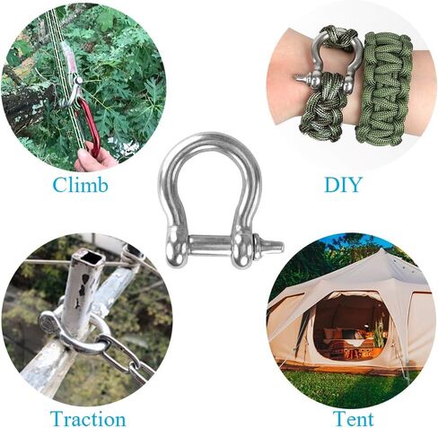 شيند إلي. 1/4 بوصة من الفولاذ المقاوم للصدأ على شكل قوس برغي دبوس مرساة تكبل 6 مم، تحميل 700 رطل، 4 قطع in Kuwait