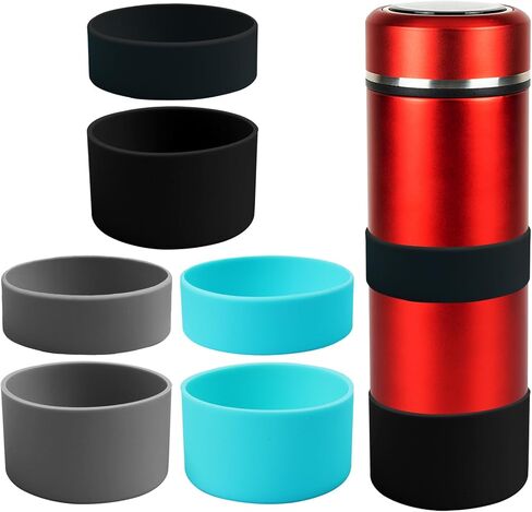 3 مجموعات من Qfeley 3 مجموعات من الأحذية الواقية من السيليكون لزجاجة المياه، 12-24oz، أحذية حماية زجاجة المياه مع حلقة من السيليكون لزجاجات المياه ذات الفم الواسع in Kuwait