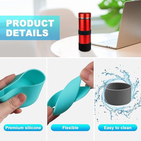 3 مجموعات من Qfeley 3 مجموعات من الأحذية الواقية من السيليكون لزجاجة المياه، 12-24oz، أحذية حماية زجاجة المياه مع حلقة من السيليكون لزجاجات المياه ذات الفم الواسع in Kuwait