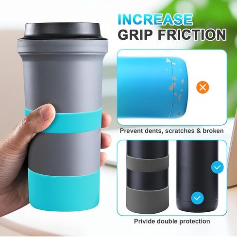 3 مجموعات من Qfeley 3 مجموعات من الأحذية الواقية من السيليكون لزجاجة المياه، 12-24oz، أحذية حماية زجاجة المياه مع حلقة من السيليكون لزجاجات المياه ذات الفم الواسع in Kuwait