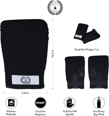 7oz Heavy Bag Boxing Gloves/Bag Mitts/Training Gloves. One Size Fits All, Machine Washable, Thumbless, Elastic Wristband in Saudi Arabia