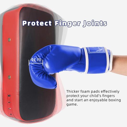 قفازات ملاكمة للأطفال، قفازات ملاكمة للأطفال من سن 5 إلى 12 عامًا، قفازات ملاكمة للشباب لحقيبة اللكم كيك بوكسينغ مواي تاي، أزرق in Kuwait