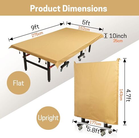 غطاء طاولة تنس VISEMAN، غطاء طاولة Ping Pong للاستخدام الداخلي والخارجي مقاوم للماء والغبار وحماية من جميع الأحوال الجوية يناسب الطاولات العالمية القابلة للطي والطاولات المسطحة in Kuwait