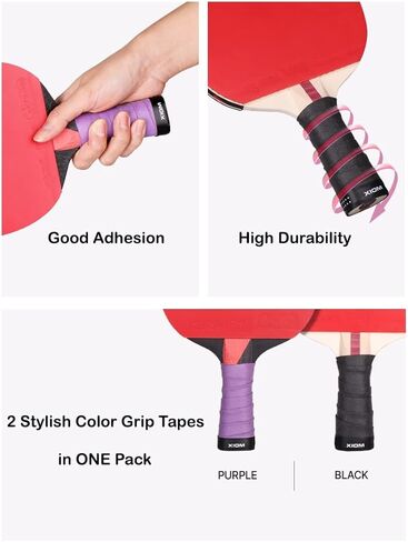 شريط قبضة مضرب تنس الطاولة GT2 من XIOM، شريط قبضة مجداف بينغبونج ممتاز (شريطان في عبوة واحدة) in Kuwait