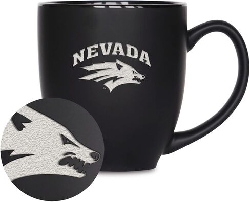 Rico Industries NCAA 15oz Matte Black Bistro Mug - For Hot or Cold Drinks - Team Logo Etched For Unique Feel in Saudi Arabia