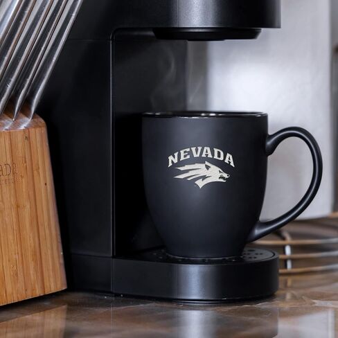 Rico Industries NCAA 15oz Matte Black Bistro Mug - For Hot or Cold Drinks - Team Logo Etched For Unique Feel in Saudi Arabia
