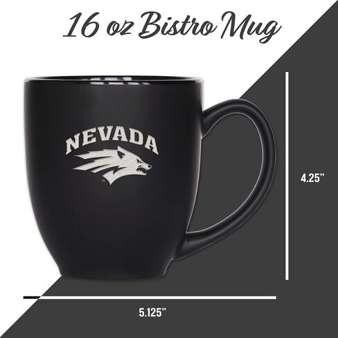 Rico Industries NCAA 15oz Matte Black Bistro Mug - For Hot or Cold Drinks - Team Logo Etched For Unique Feel in Saudi Arabia