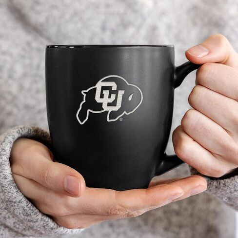 Rico Industries NCAA 15oz Matte Black Bistro Mug - For Hot or Cold Drinks - Team Logo Etched For Unique Feel in Saudi Arabia