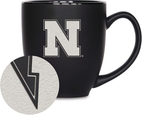 Rico Industries NCAA 15oz Matte Black Bistro Mug - For Hot or Cold Drinks - Team Logo Etched For Unique Feel in Saudi Arabia