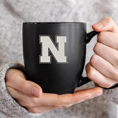 Rico Industries NCAA 15oz Matte Black Bistro Mug - For Hot or Cold Drinks - Team Logo Etched For Unique Feel in Saudi Arabia