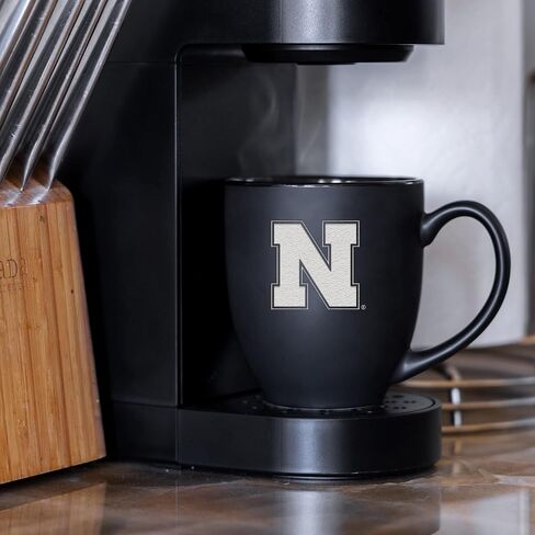 Rico Industries NCAA 15oz Matte Black Bistro Mug - For Hot or Cold Drinks - Team Logo Etched For Unique Feel in Saudi Arabia