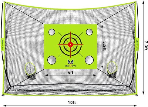 10x7.3ft Golf Practice Net with 6 Target Pockets, Tri Turf Mat, 4 Golf Balls, Marking Tool Kit, Swing/Driving/Chipping, Use for All Skill Levels, Home/Backyard/Garage in Kuwait