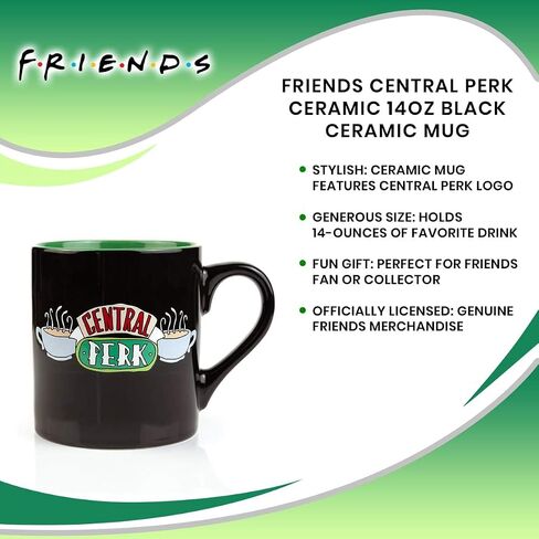 Silver Buffalo Friends Doodle Logo Ceramic Coffee Mug, 20 Ounces in Saudi Arabia