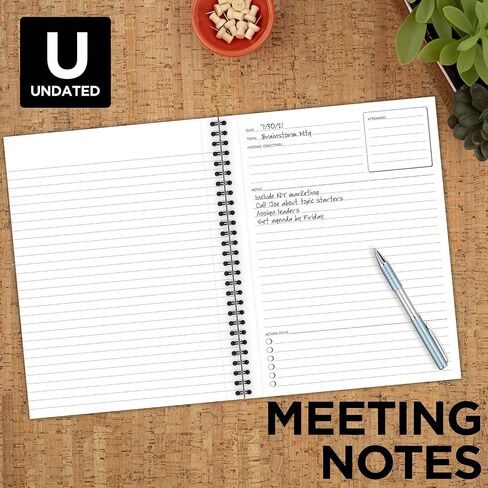 Cambridge Notebook، دفتر أعمال، 6-5/8 بوصة × 9-1/2 بوصة، 80 ورقة، مسطرة، ملاحظات الاجتماعات، غطاء مرن، سلكي، رمادي (06982) in Saudi Arabia