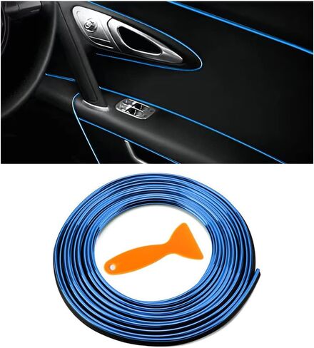 Car Interior Trim Strips,3D DIY Car Interior Moulding Trim,Car Decorative Filler Insert Strips,Universal Car Door Dashboard Strip Interior Trim Auto Air Conditioner Strip (Gold) in Saudi Arabia