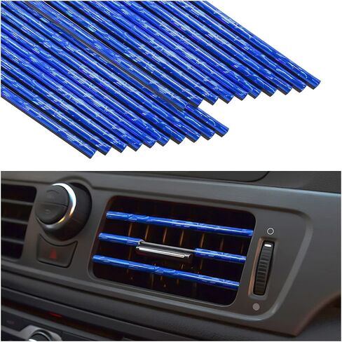 20PCS Car Air Conditioner Decoration Strip, Bendable DIY Car Vent Outlet Trim, Universal Waterproof Air Vent Outlet Protection Strips, Auto Interior Accessories for Most Cars (Ice Blue) in Saudi Arabia