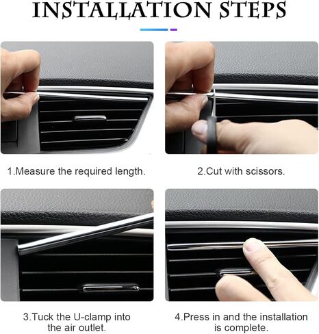 20PCS Car Air Conditioner Decoration Strip, Bendable DIY Car Vent Outlet Trim, Universal Waterproof Air Vent Outlet Protection Strips, Auto Interior Accessories for Most Cars (Ice Blue) in Saudi Arabia