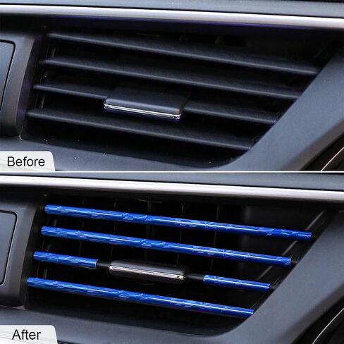 20PCS Car Air Conditioner Decoration Strip, Bendable DIY Car Vent Outlet Trim, Universal Waterproof Air Vent Outlet Protection Strips, Auto Interior Accessories for Most Cars (Ice Blue) in Saudi Arabia