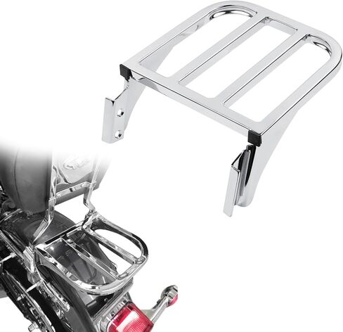 رف أمتعة مسند الظهر من الكروم سيسي قابل للفصل متوافق مع Harley Sportster Softail FLSTF FLST FLSTC FLSTSC 2006-2018 in Kuwait