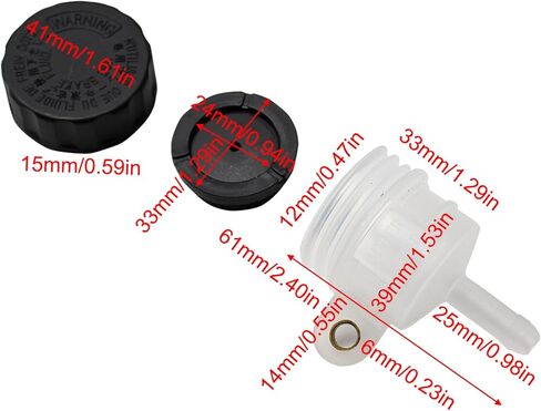 AYKYCS Universal Motorcycle Brake Fluid Reservoir,Made of ABS Plastic,with Impact Resistance,Heat Resistance,Low Temperature Resistance in Kuwait