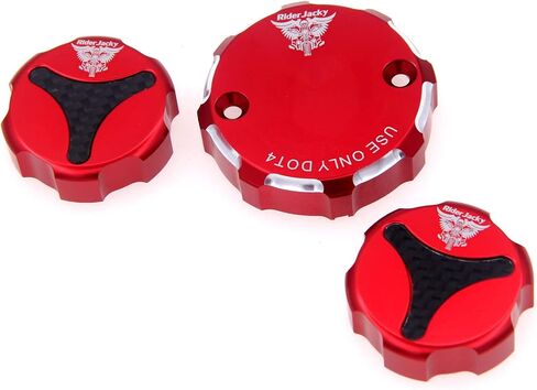 ل Ducati 848/EVO 2008-2013 2009 2010 2011 2012 CNC الألومنيوم دراجة نارية دواسة فرامل أمامية وخلفية خزان سائل الفرامل غطاء غطاء (أسود مع شعار) in Saudi Arabia