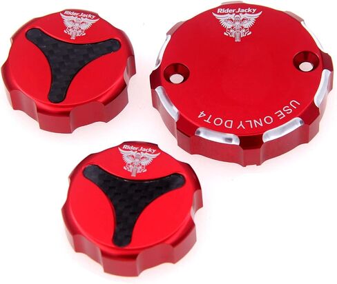 ل Ducati 848/EVO 2008-2013 2009 2010 2011 2012 CNC الألومنيوم دراجة نارية دواسة فرامل أمامية وخلفية خزان سائل الفرامل غطاء غطاء (أسود مع شعار) in Saudi Arabia