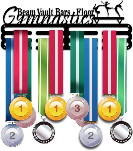 PH PandaHall Medal Hanger Holder Display Rack Gymnastics Medal Hanger Awards Ribbon Cheer 3 Lines Sport Award Rack Wall Mount Metal Frame for Over 50 Medals Necklace Jewelry 15.75 Inch in Kuwait
