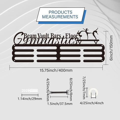 PH PandaHall Medal Hanger Holder Display Rack Gymnastics Medal Hanger Awards Ribbon Cheer 3 Lines Sport Award Rack Wall Mount Metal Frame for Over 50 Medals Necklace Jewelry 15.75 Inch in Kuwait