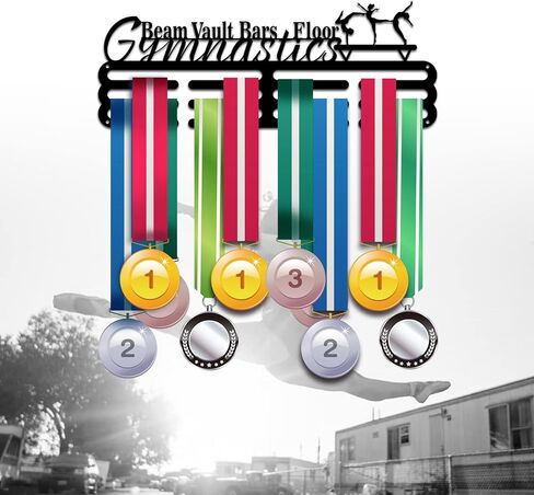 PH PandaHall Medal Hanger Holder Display Rack Gymnastics Medal Hanger Awards Ribbon Cheer 3 Lines Sport Award Rack Wall Mount Metal Frame for Over 50 Medals Necklace Jewelry 15.75 Inch in Kuwait