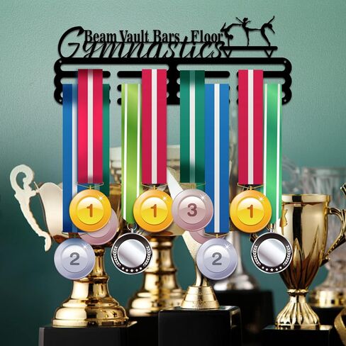 PH PandaHall Medal Hanger Holder Display Rack Gymnastics Medal Hanger Awards Ribbon Cheer 3 Lines Sport Award Rack Wall Mount Metal Frame for Over 50 Medals Necklace Jewelry 15.75 Inch in Kuwait