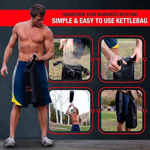 Sandbag Workout Bag & Sandbag Kettlebell Set - Heavy Duty Functional Triple Stitched Fitness Sandbags Made from 1050 Cordura with 8 Thick Foam Padded Handles & 3 Inner Bags in Saudi Arabia