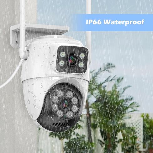 GUOANVISION Security Camera,Dual Lens Linkage Surveillance Camera Wireless Bluetooth 6MP PTZ Outdoor Camera,IP66 Waterproof,2.4G WiFi, Auto Tracking&Detection,Color Night Vision,Two-Way Audio in Saudi Arabia