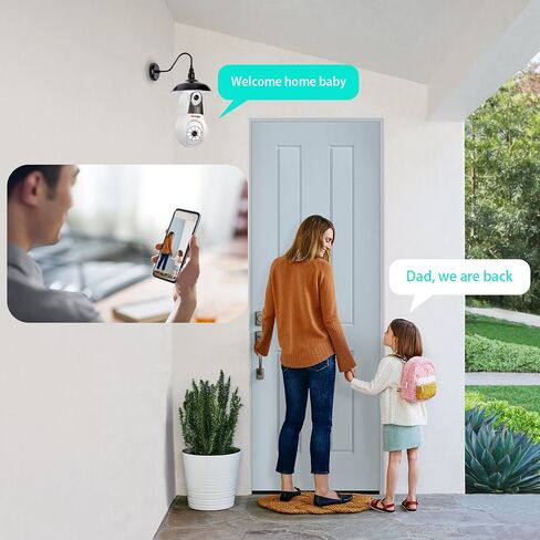 6MP UHD Bulb Security Cameras,2.4GHz Dual Lens 360°Security Camera Wireless Indoor Outdoor Light Bulbs Camera,Full Color Night, Motion Detection,Message Alert,24/7 Recording, SD/Cloud in Kuwait