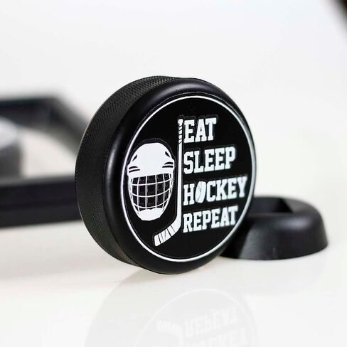 Lanxitown قطعتان من كرات الهوكي السوداء كرات هوكي الجليد لممارسة التدريب الكلاسيكي ومعدات تدريب الهوكي، هدايا الهوكي بقطر 3 بوصات وسمك 1 بوصة in Kuwait