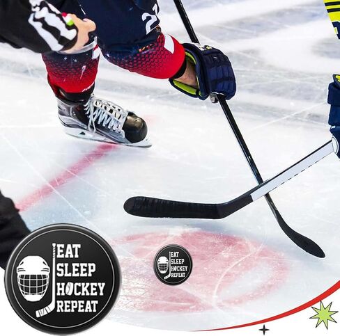 Lanxitown قطعتان من كرات الهوكي السوداء كرات هوكي الجليد لممارسة التدريب الكلاسيكي ومعدات تدريب الهوكي، هدايا الهوكي بقطر 3 بوصات وسمك 1 بوصة in Kuwait