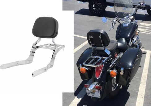 Sissybar Backrest and Luggage Rack for Honda Shadow Aero VT750C 2004-2023 (Chrome Finished) in Kuwait