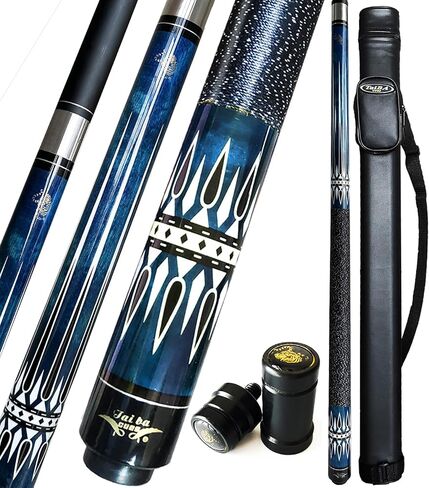 عصا Tai ba cues Pool cue Stick، طرف جلدي متعدد الطبقات 13 مم، 58 بوصة، غلاف من الكتان، عصا البلياردو الاحترافية من خشب القيقب الكندي الصلب 19-21 أونصة (قابلة للتحديد) in Kuwait