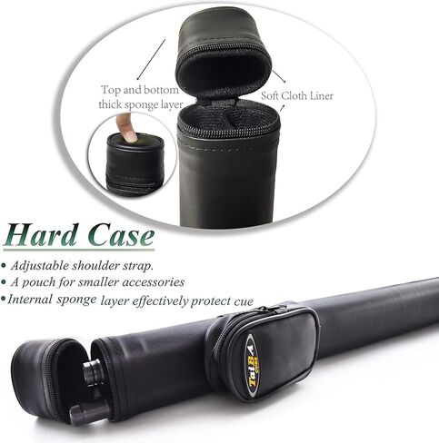 عصا Tai ba cues Pool cue Stick، طرف جلدي متعدد الطبقات 13 مم، 58 بوصة، غلاف من الكتان، عصا البلياردو الاحترافية من خشب القيقب الكندي الصلب 19-21 أونصة (قابلة للتحديد) in Kuwait