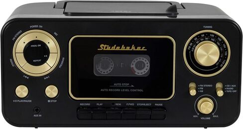 Studebaker SB2135RS Portable Stereo CD Player with AM/FM Radio and Cassette Player/Recorder in Red and Silver in Saudi Arabia