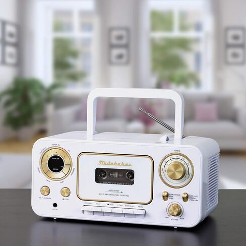 Studebaker SB2135RS Portable Stereo CD Player with AM/FM Radio and Cassette Player/Recorder in Red and Silver in Saudi Arabia